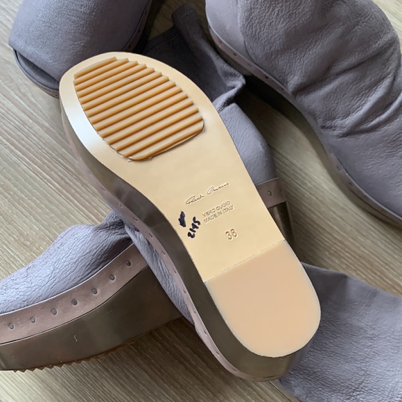 Rick Owens elasticized leather sock open toe platform bootie - Picture 15 of 17